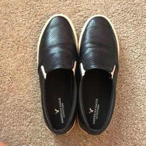 Black SnakeSkin Slip Ons